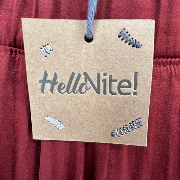 Hello Nite Satin Cargo Jogger Pants Womens S Rust Orange Pull On Pockets Utility - Picture 10 of 12